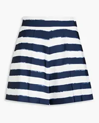 Oscar de la Renta Striped faille shorts - Blue Blue