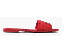Gommino studded suede slides - Red