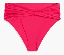 Twist-front high-rise bikini briefs - Pink