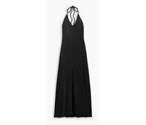 Slub cotton-jersey halterneck maxi dress - Black