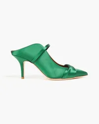 Malone Souliers Maureen twisted satin mules - Green Green