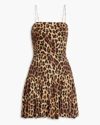 Alice + Olivia Alice Olivia - Ginny pleated leopard-print crepe mini dress - Animal print Animal