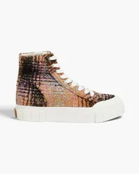 Good News Juice checked tweed high-top sneakers - Pink Pink