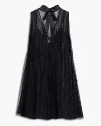 RED Valentino Glittered tulle mini dress - Black Black