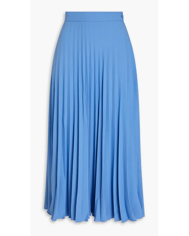 Pleated crepe midi skirt - Blue