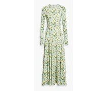 Martha open-back floral-print jersey maxi dress - Green