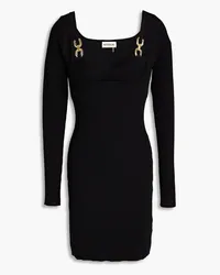 NICHOLAS Eydis chain-embellished ribbed-knit mini dress - Black Black