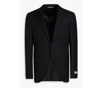 Wool-jacquard blazer - Black