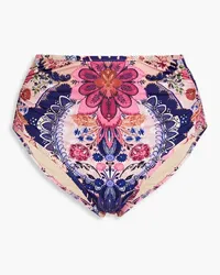 Zimmermann Floral-print high-rise bikini briefs - Pink Pink