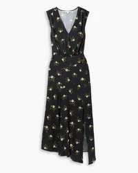 Veronica Beard Wixson floral-print silk-blend jacquard maxi dress - Black Black