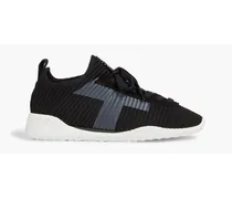 Printed stretch-knit sneakers - Black