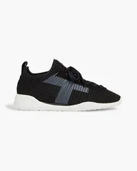 TOD'S Printed stretch-knit sneakers - Black Black