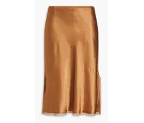 Crinkled satin skirt - Brown