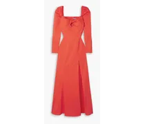Josephine twisted cotton-blend poplin maxi dress - Red