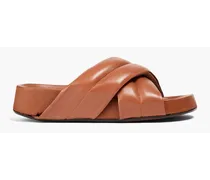 Airali leather slides - Brown