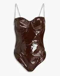 Oséree Coated balconette swimsuit - Brown Brown