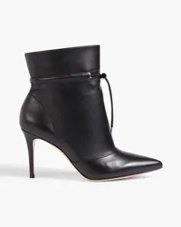 Gianvito Rossi Avery tie-detailed leather ankle boots - Black Black