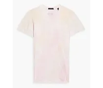 Tie-dyed slub cotton-jersey T-shirt - Pink
