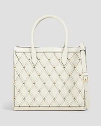 Valentino Garavani Rockstud laser-cut leather tote - White White