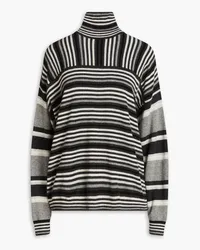 Autumn Cashmere Striped cashmere turtleneck sweater - Gray Gray