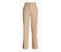 Tamo pinstriped flannel straight-leg pants - Neutral