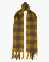 Rag & Bone Fringed checked alpaca-blend scarf - Green Green