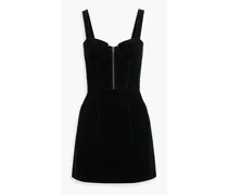Alice Olivia - Keely cotton-blend corduroy mini dress - Black