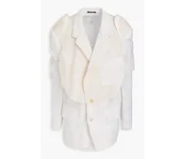 Layered silk-georgette blazer - White