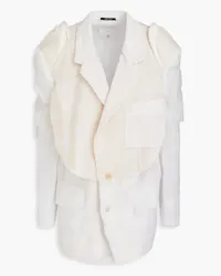 Maison Margiela Layered silk-georgette blazer - White White