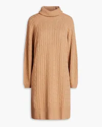 N.Peal Cable-knit cashmere turtleneck dress - Neutral Neutral