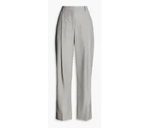 Pleated wool wide-leg pants - Gray