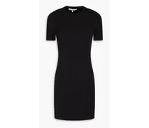 Cutout ribbed-knit mini dress - Black