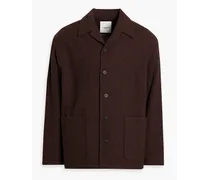 Wool-twill overshirt - Brown