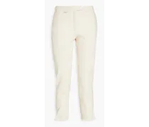 Cropped crepe slim-leg pants - White