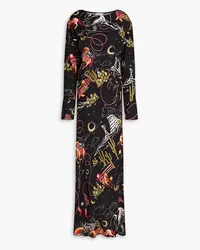 Hayley Menzies Sundance printed crepe maxi dress - Black Black