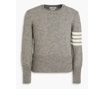 Striped mélange wool sweater - Gray