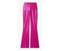Metallic stretch-tulle flared pants - Pink