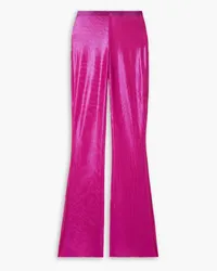 Oséree Metallic stretch-tulle flared pants - Pink Pink