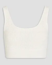 Frame Denim Crochet-knit bra top - White White