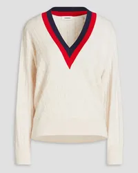 Sandro Cable-knit wool and cashmere-blend sweater - White White