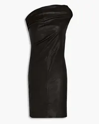 Rick Owens One-shoulder stretch-leather mini dress - Black Black