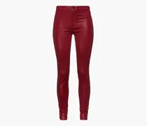 Margeurite coated high-rise skinny jeans - Red