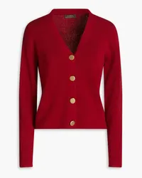 N.Peal Ribbed cashmere cardigan - Burgundy Burgundy