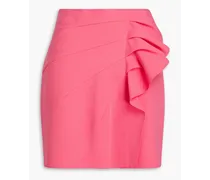 Ruffled pleated crepe mini skirt - Pink