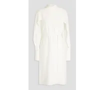 Alfreda ruffled silk crepe de chine dress - White