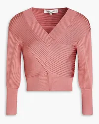 Diane von Furstenberg Cropped ribbed-knit sweater - Pink Pink