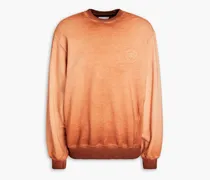 Embroidered dégradé French cotton-terry sweatshirt - Orange