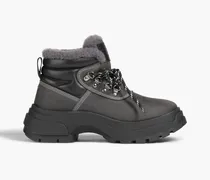 Leather and nubuck ankle boots - Gray