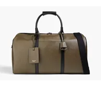 Holdall textured-leather weekend bag - Green - OneSize