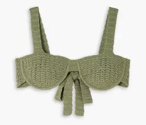 Lizzie crocheted cotton bra top - Green